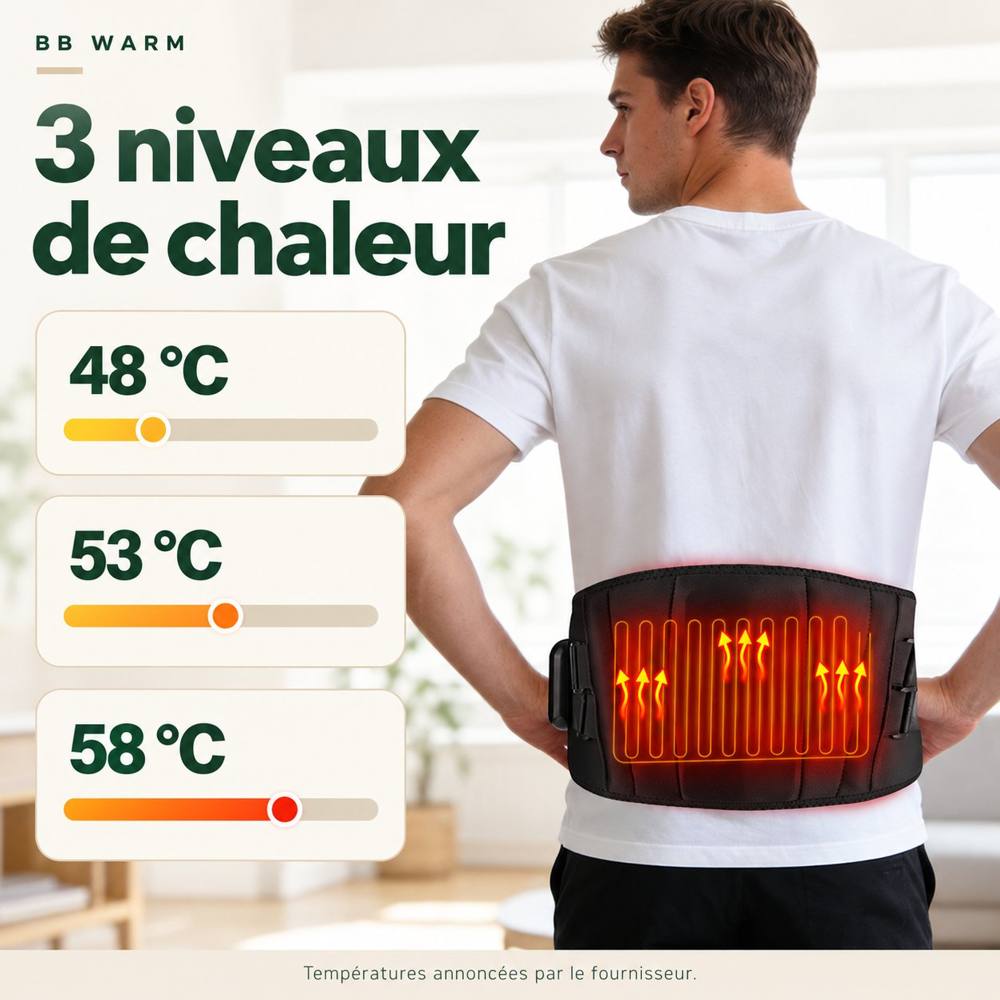 3 niveaux de chaleur : 48°C, 53°C, 58°C